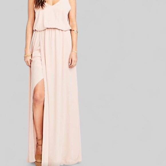 Show Me Your Mumu Kendall Maxi Dress in Dusty Blush Crisp - Size S - Picture 5 of 9